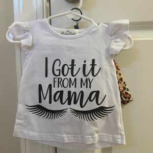 Marie Nicole Mama Leopard Skirt Set 6-12m GUC